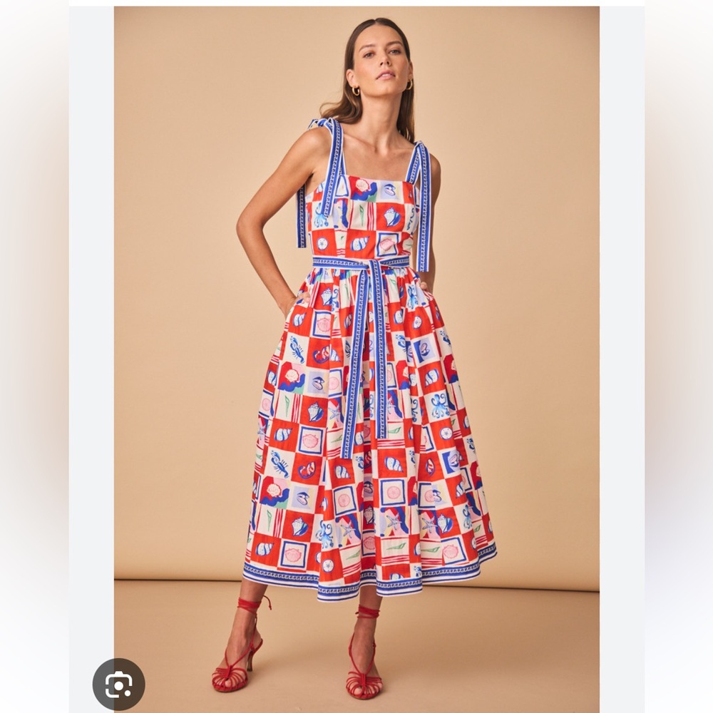 Hunter Bell Quincy Dress Sea Tiles size 6 NWT
